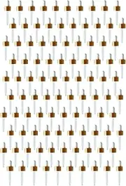 Brushed Gold Aluminum Dropper Cap – 66mm Glass Pipette, 18/410 Closure, White Matte (100 Piece)
