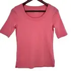 NEW NWT Talbots XS Pink Cotton Mauve Pink Shirt Sleeve Blouse Shirt Top Summer