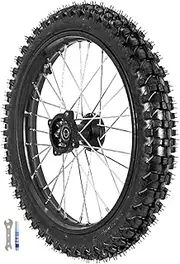 YC Yier 70/100-17 (2.75x17) 1.6x17 inch Front Wheel Tire and Rim Inner Tube With 15mm Bearing Assembly for Dirt Pit Bike Trail Apollo Taotao SSR 110cc 125cc 140cc 150cc 160cc