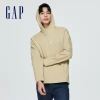 在飛比找momo購物網優惠-【GAP】男女同款 Logo帽T 空氣三明治系列-淺卡其(8