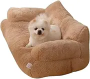 Calming Pet Sofa, Dog Sofas & Chairs, Calming Dog Bed Fluffy Plush pet Sofa, Large Memory Foam pet Orthopedic Dog Bed, with Removable Washable Cover (Coffee, M)