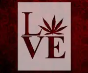 Love Marijuana Weed Leaf 8.5" x 11" Stencil FAST FREE SHIPPING (559)