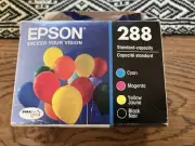 Original Epson 288 Ink Cartridge Contains 4 Colors Expired 11/22 New In Box