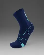 Vectr Cushion Crew Socks, 2XU, S, Midnight/Retro Blue, Unisex