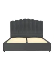[Artiss] Double Size Velvet Bed Frame in Grey Fion
