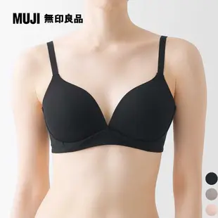 女棉混彈性無鋼圈一體成形無背扣胸罩【MUJI 無印良品】