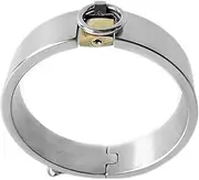 BDSM metal bondage collar O-ring, stainless steel SM collars neck restraint with lock and key, collar restraint collar O-ring game for couples(Frauen)