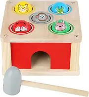 Toyvian 1 Set Wooden Hammer Beat Animal Column Playthings for Educational Coordination Training for Boy Girl Develops Hand Eye Coordination and Arm Muscles