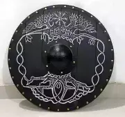 Viking Wooden Design Authentic Battle-Worn Viking Shield Medieval Handmade Gift
