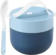 Générique Lightweight Insulated Soup Container, 600 ml Portable Food Bowl, Stainless Steel + PP Thermal Food Jar, Leakproof Design, Built-in Spoon, Travel & Camping, 11 x 10 cm/4.33 x 3.94 inches