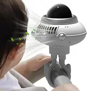 Portable Fan for Stroller - Space Octopus Bladeless Fan for Car Seat,Outdoor Cooler with Battery Indicator, Lightweight 3 Speed Adjustable Cooling Device for Desk Car Seat Crib Use