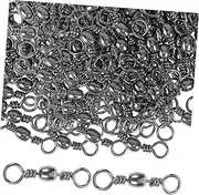 100pcs Fishing Accessory Kit Rolling Snap Swivels Line Connectors Metal Swivels for Saltwater Tackle