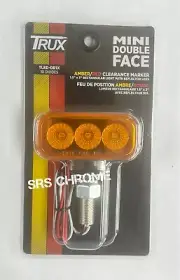 ( Set Of 2 ) TRUX Mini Double Face Rectangular Amber / Red Turn Signal Marker