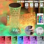 LED Diamond Table Lamp Acrylic Decor Bedside Crystal Desk Night Light Cordless