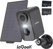 ieGeek Security Camera 2K 3MP 5200mAh Battery WiFi Wireless Outdoor Solar Panel