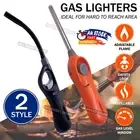 Butane Gas Lighter Flexible Refillable Safety Lock Non-Slip Grip Kitchen BBQ AU