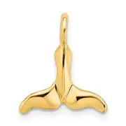 14K Yellow Gold Polished Mini Whale Tail Charm