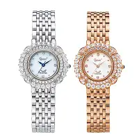 在飛比找Yahoo奇摩購物中心優惠-Ogival 愛其華 璀璨薔薇 滿鑽珠寶腕錶 -玫瑰金色/粉