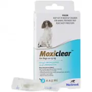 Moxiclear Flea & Worming Spot Treatment 10-25kg Dog - 3pk
