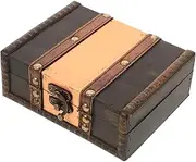 Alipis Vintage Wooden Treasure Box with Lock Retro Jewelry Case for Storing Necklaces Bracelets and Documents Unique Decorative Organizer for Weddings and Home Decor