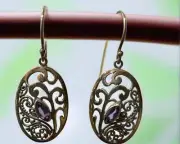 Vera Wolf Amethyst Earrings Set In Sterling Silver