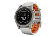 Garmin Fenix 7 Pro Sapphire Solar Smart Sports Watch (Titanium with Fog Grey and Ember Orange Band, 47mm)