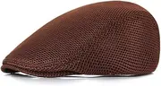 [nerithery] Men's Mesh Flat Cap Breathable Summer Newsboy Hat Ivy Cap Irish Cabbie Driving Hats Hunting Hat