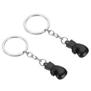 2 Pcs Boxing Gloves Keychain Mini Cute Boxing Key Chain Sport Pendant Black