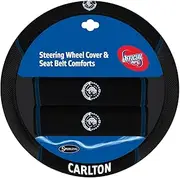 Sperling Carlton Blues Official AFL Steering Wheel Cover and Seat Belt Cover Set