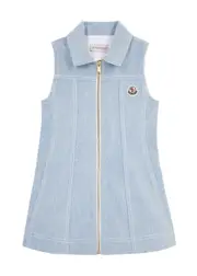 Moncler Kids Logo Denim Dress (4-6 Years) - Blue - 8A (8 Years) 8A (8 years)