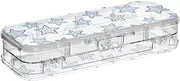 Yoogain Different Stars Baby Blue Plastic Pencil Box Clear Double-Deck Pens Boxes Case For School With Snap Lid