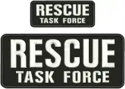 Rescue Task Force Embroidery Patch 4x10 And 2x5 Hook On Back White On black