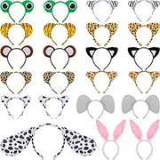 24 Pack Plush Animal Ear Headbands for Halloween Jungle Safari Party Favors Jungle Animal Hair Hoop for Birthday Party Favors Animal Theme Cosplay
