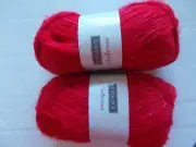 Sundance Artessa fashion yarn, Red, lot of 2 (72 yds each)
