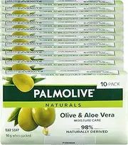 [Palmolive] Naturals Bar Soap, 10 Pack x 90g, Moisture Care with Natural Olive & Aloe Vera