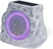 Rock Speakers Outdoor Waterproof Bluetooth Wireless Patio Solar Powered Rock Speaker Pair with RGB Colors and USB Rechargeable Battery for Outside Deck Pool Yard Garden(B)