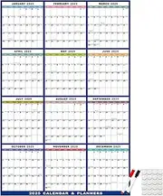 2025 Dry Erase Calendar - 12 Month Dry Erase Calendar 2025 with Markers, 2025 Monthly Planner Erasable Wall Calendar | 12 Month Wet Dry Erase Calendar for Planning Schedules for Bedroom, Living Roo