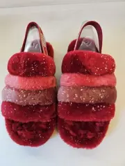 UGG Fluff Yeah Metallic Sparkle Multi Youth/Kids Slipper Size 4 Model 1125952K