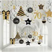 Golden Jubilee: 40th Birthday Extravaganza - Shimmering Swirls & Black Decoratio
