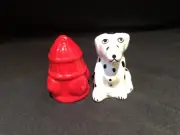 Dalmation Dog and Fire Hydrant Salt and Pepper Shakers Set