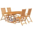 5-Piece Outdoor Dining Set Garden Patio Chairs Table Solid Teak Timber Furniture