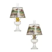 Aladdin Lincoln Drape Indoor Oil Lamp, Clear Glass and Rocky Mountain High Shade