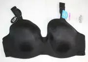 NWT PLAYTEX love my curves BRA TRU support SMOOTH CUPS BLACK US4823