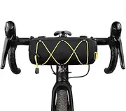 Rhinowalk Bike Handlebar Bag, Bicycle Front Bag Fram Storage Roll Bag Mountain Road Bikes Commuter Shoulder Bag Professional Cycling Accessories-Black