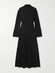 [Gabriela Hearst] Gabriela Hearst - Erebus Wool, Cashmere And Silk-blend Turtleneck Midi Dress - Black - small small Black