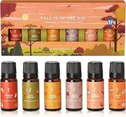 Folkulture Fall Essential Oils for Diffuser Oil, Essential Oils Set of 6 Fragrance Oil, Diffuser Oils Scents for Home, Oil Diffuser Essential Oils - Pumpkin Spice, Caramel, Vanilla
