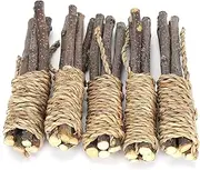 Small Animals Chew Toys, 5 Pieces Apple Wood Sticks Grass Molar Rope Teething Toys for Squirrel, Rabbits, Guinea Pigs, Chinchilla HamsterCigarettes and Twisted Sticks