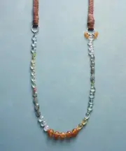 NWT Sundance Catalog Quartz Citrine Peridot Leather “Spring Thaw Necklace” $188