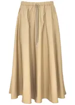 Moncler Flared Cotton-poplin Midi Skirt - Camel - 38 (UK6 / XS) 38 (UK6 / XS)