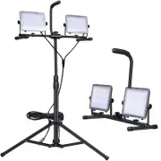 Work Lights 21000 Lumen LED Work Lights with Stand, Dual Head LED Work Light ...